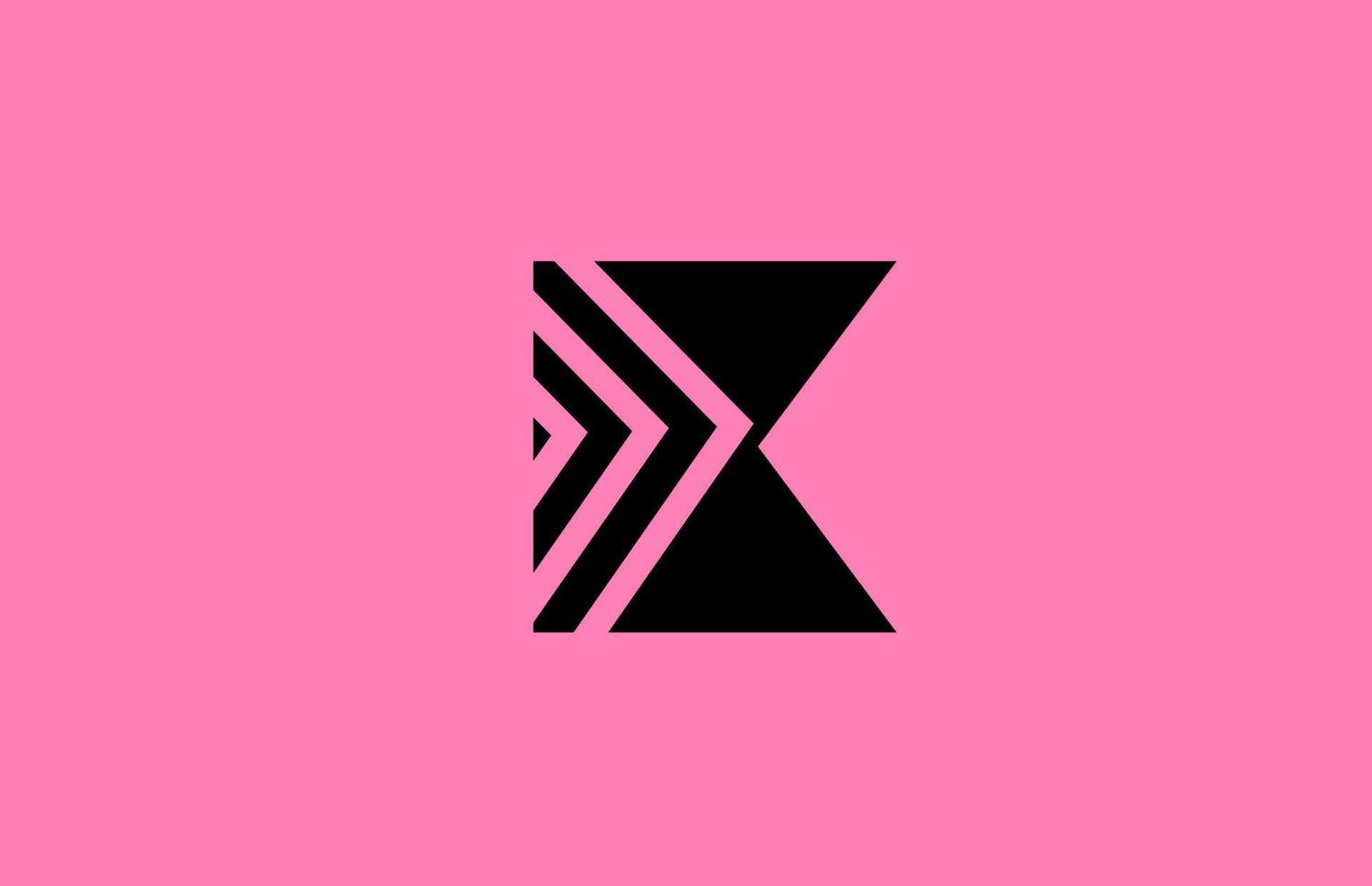 pink black K alphabet letter logo icon design with geometric lines. Creative template for company and business vector