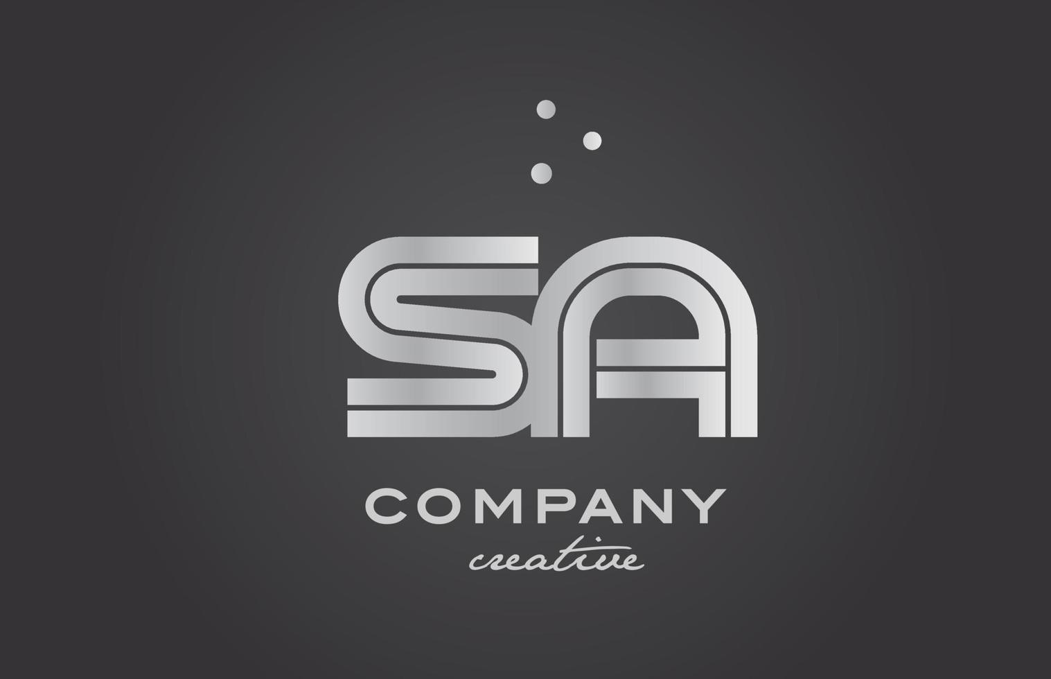 gold golden SA combination alphabet bold letter logo with dots. Joined creative template design for company and business vector