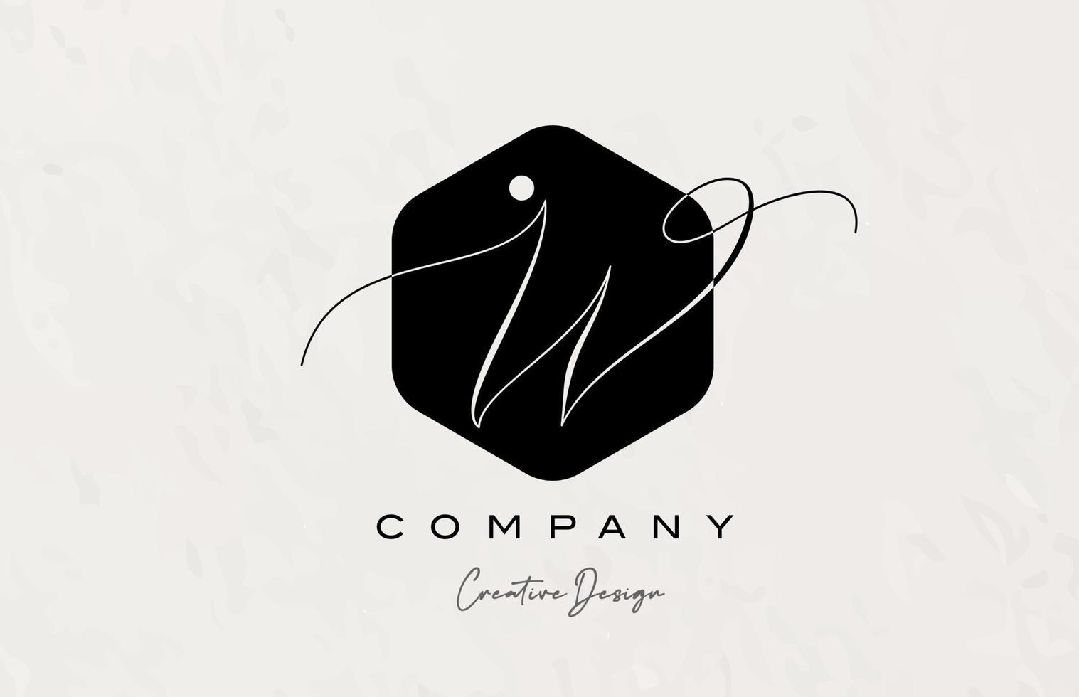 black and white polygon W alphabet letter logo icon design with dot and elegant style. Creative template for business and company vector