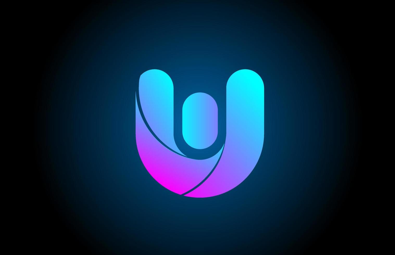 blue pink W alphabet letter logo icon design with gradient color. Creative template for company and business vector