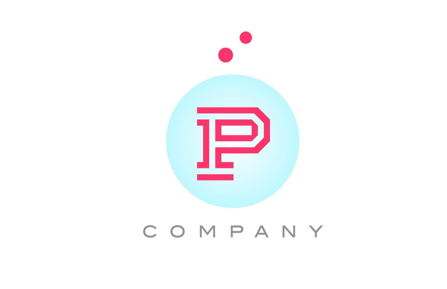 azul rosado pags alfabeto letra logo icono diseño con puntos creativo modelo para negocio y empresa vector