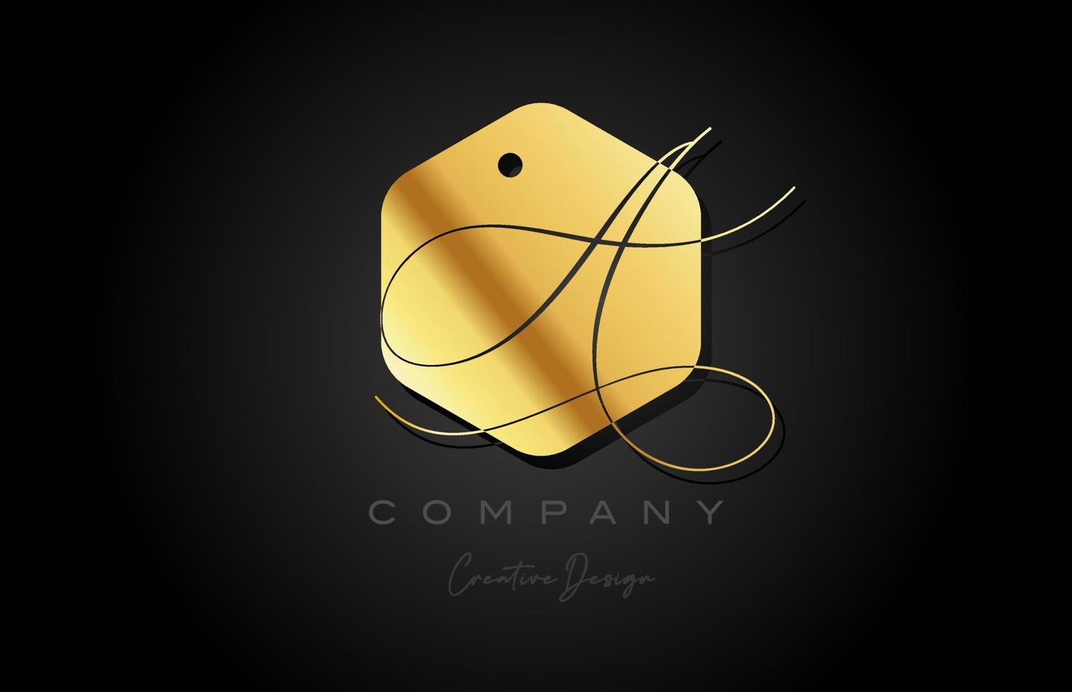 oro dorado un alfabeto letra logo icono diseño con punto y elegante estilo. creativo polígono modelo para negocio y empresa vector