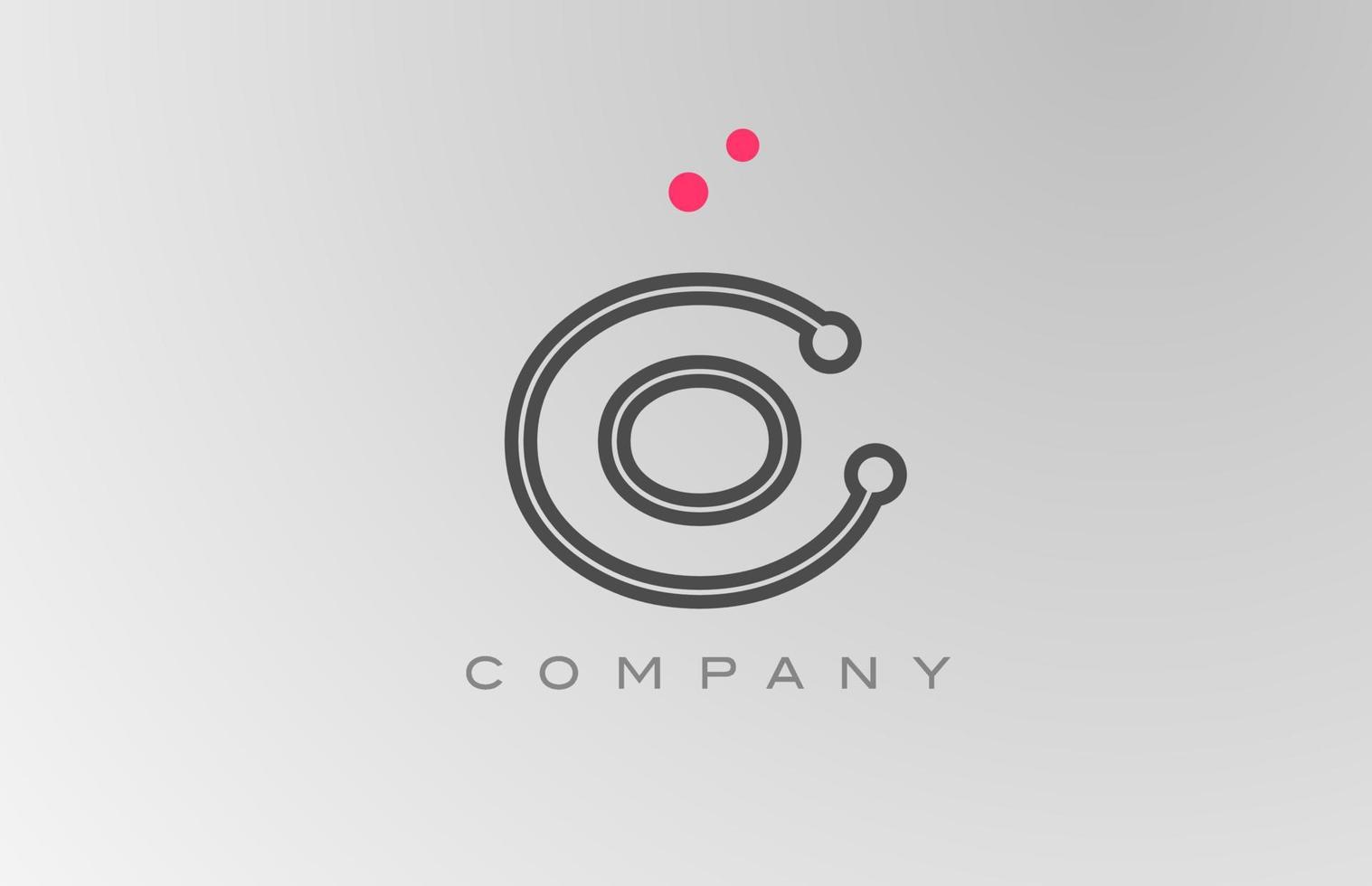 rosado gris o alfabeto letra logo icono diseño con línea y punto. creativo modelo para negocio y empresa vector