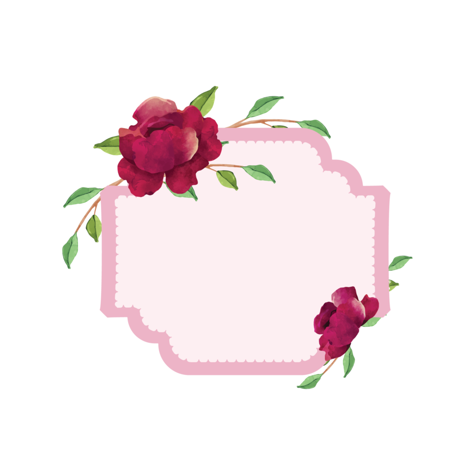 borgoña flor en rosado bandera png
