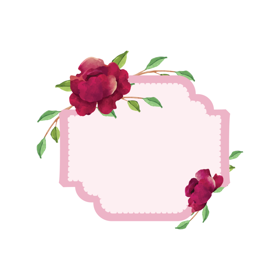 Burgund Blume im Rosa Banner png