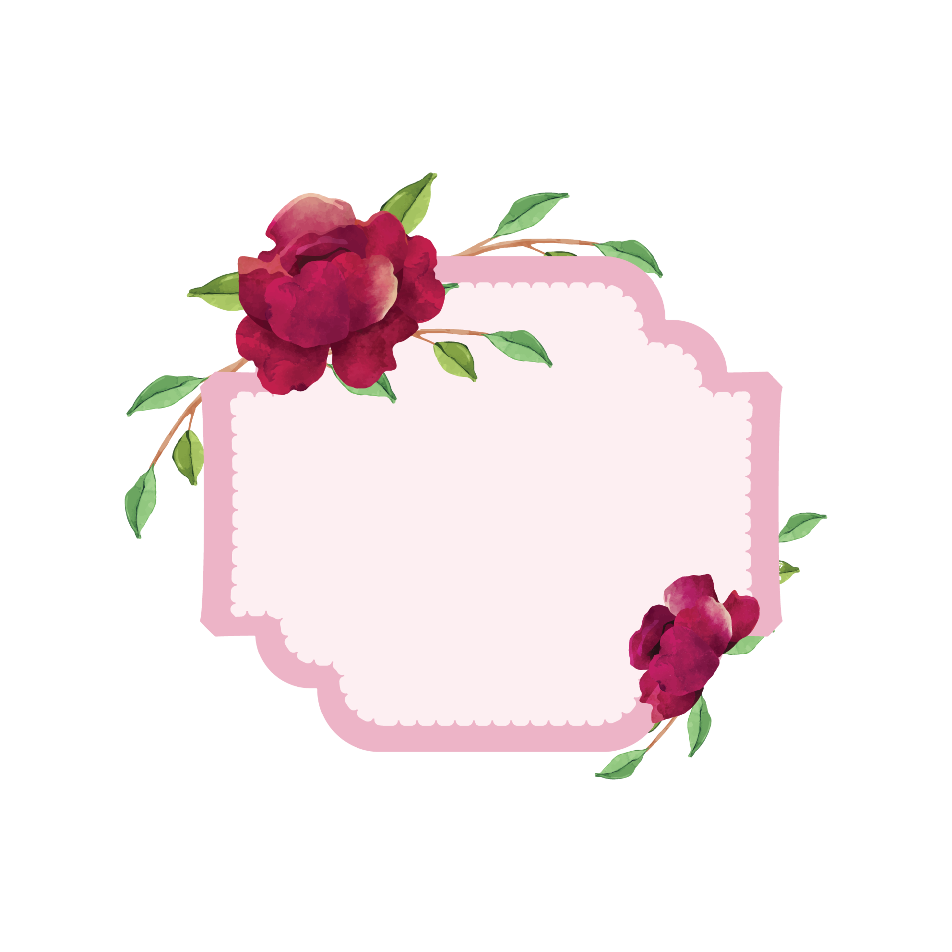 Burgundy Flower in Pink Banner 21216396 PNG