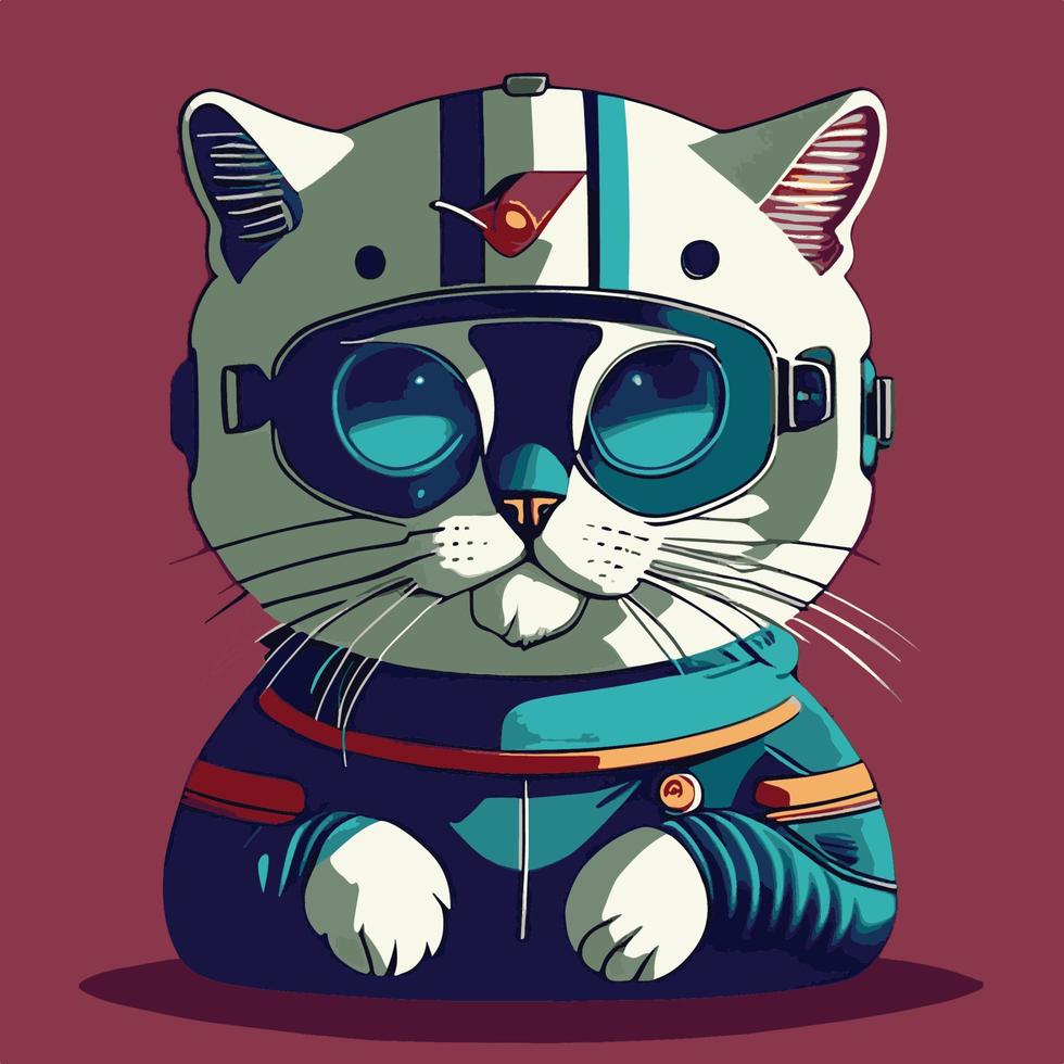 Astronout White Cat vector