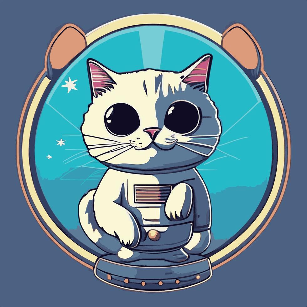 Astronout White Cat vector