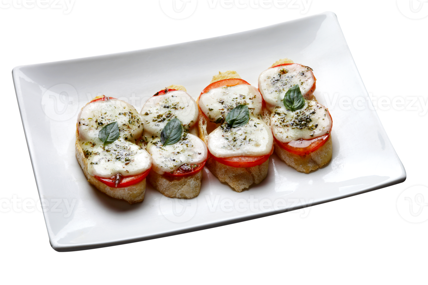 bruschetta with tomato, mozzarella, basil png