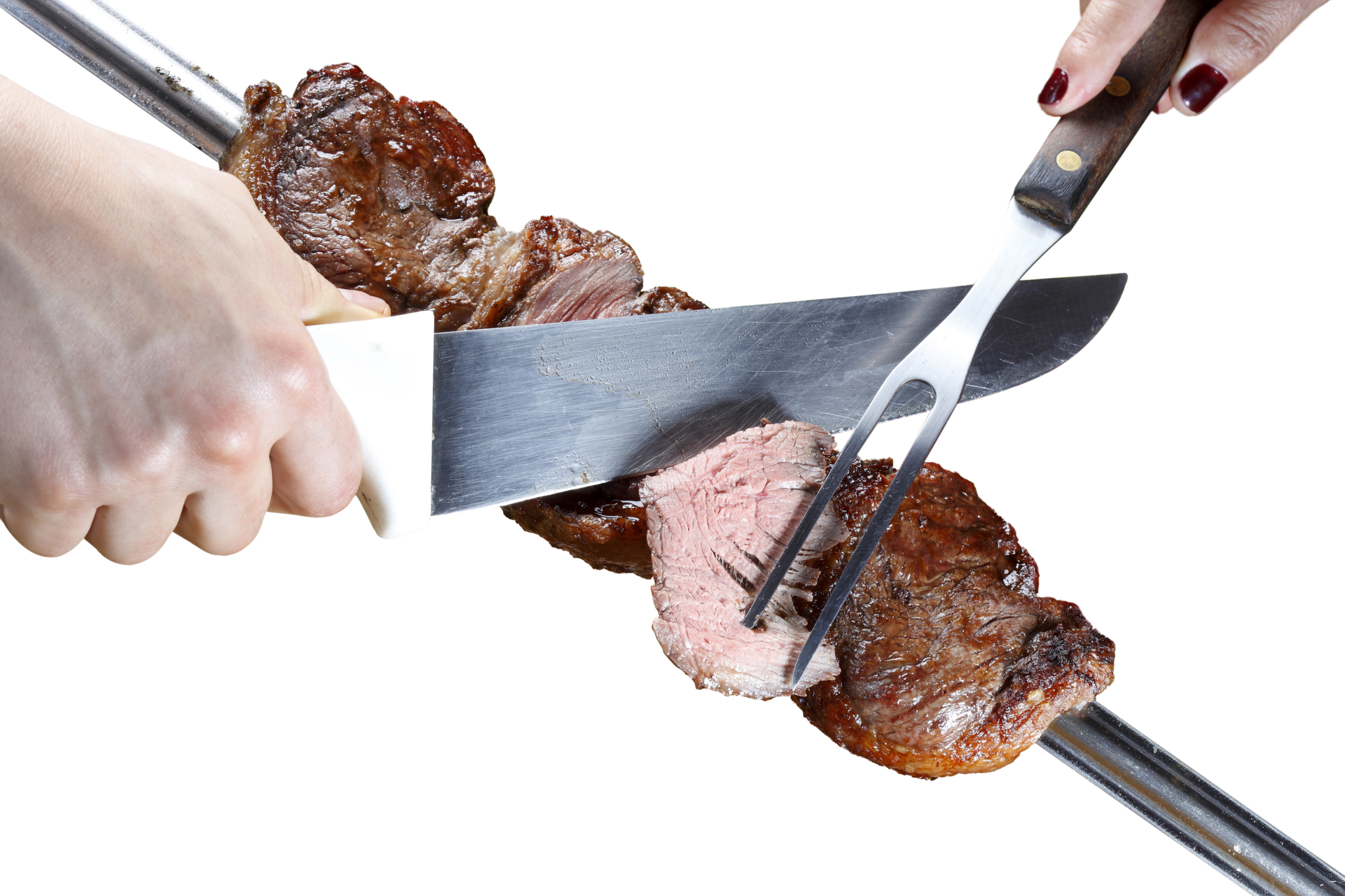 Steak rotisserie at the steakhouse, sliced picanha, Picanha 21217687 PNG