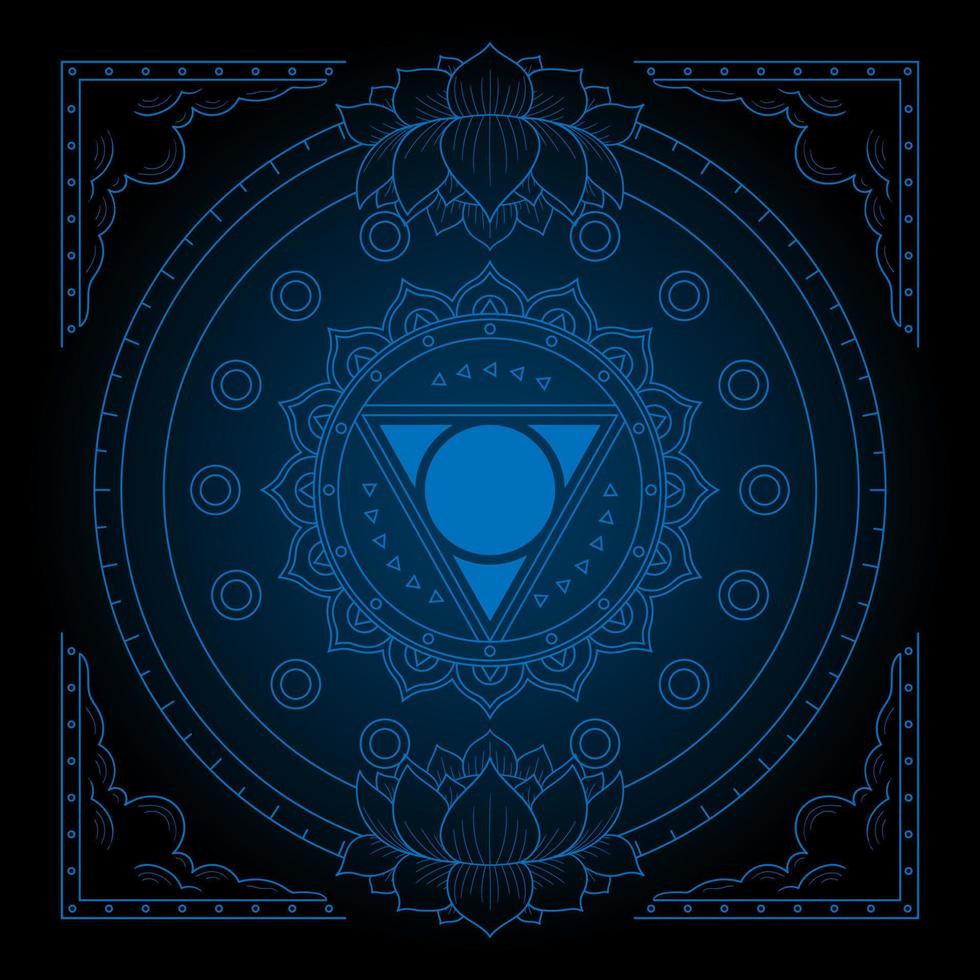 vishuddha  chakra symbol of self-expression and communication yoga meditation vector