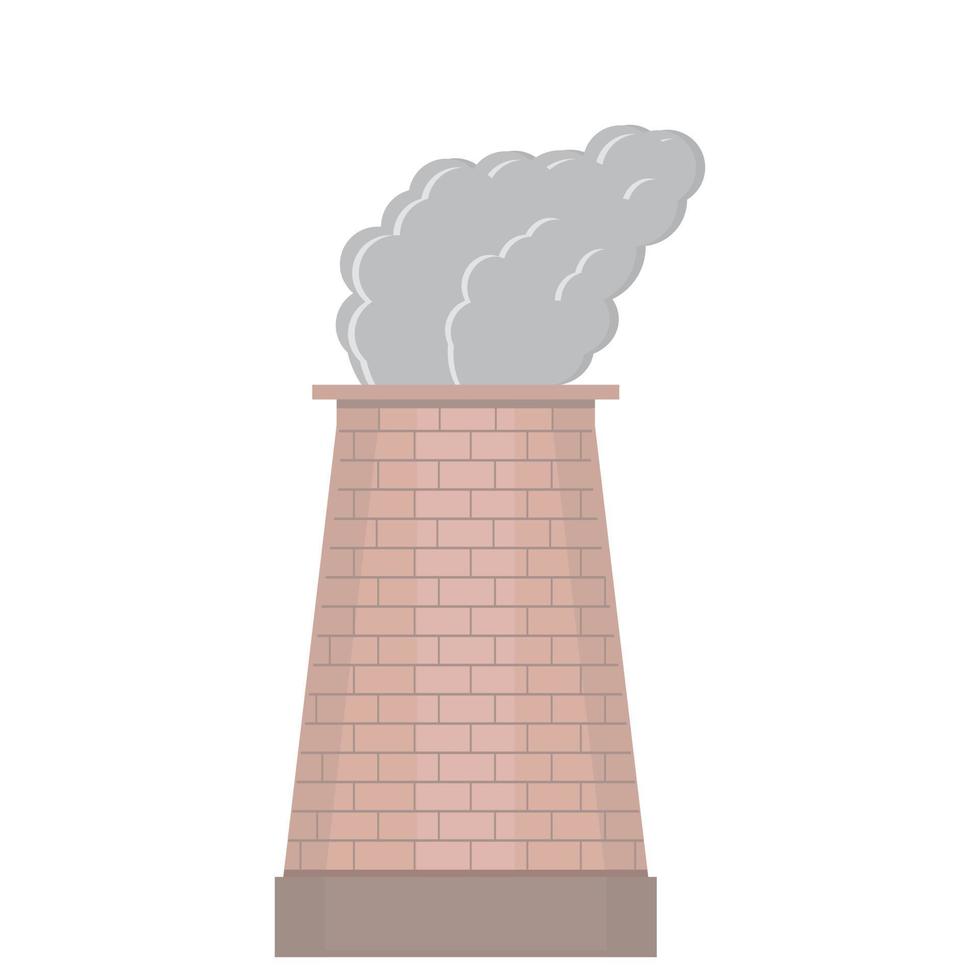 industrial industrial Chimenea, tubo tubería con tóxico aire, vector aislado ilustración