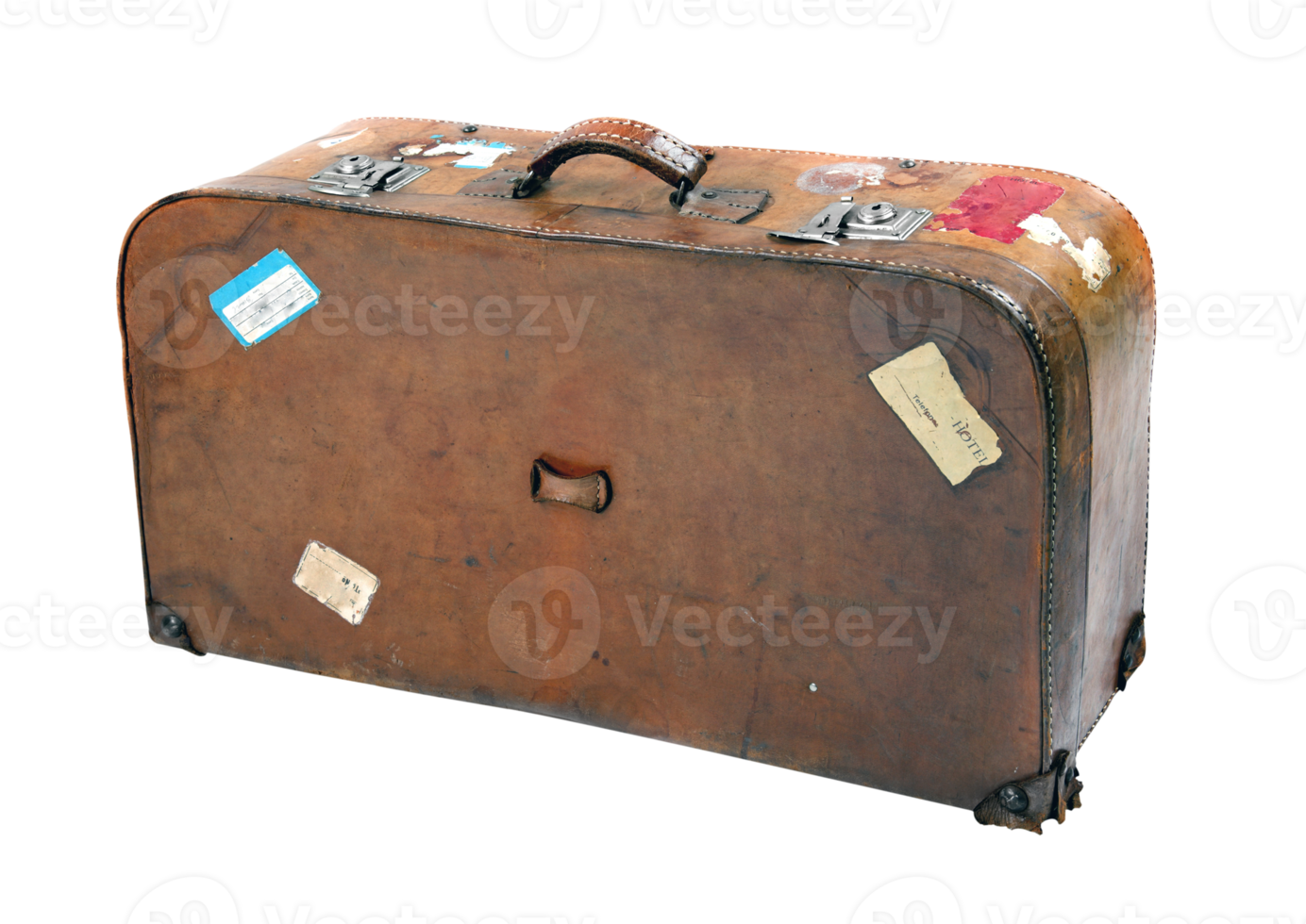 antique leather suitcase png