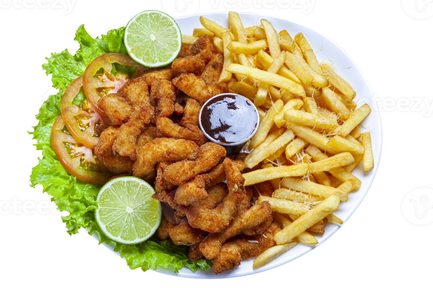 pesce esca con francese patatine fritte png
