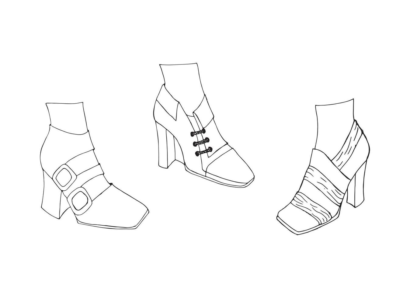 Hand drawn woman shoes vector