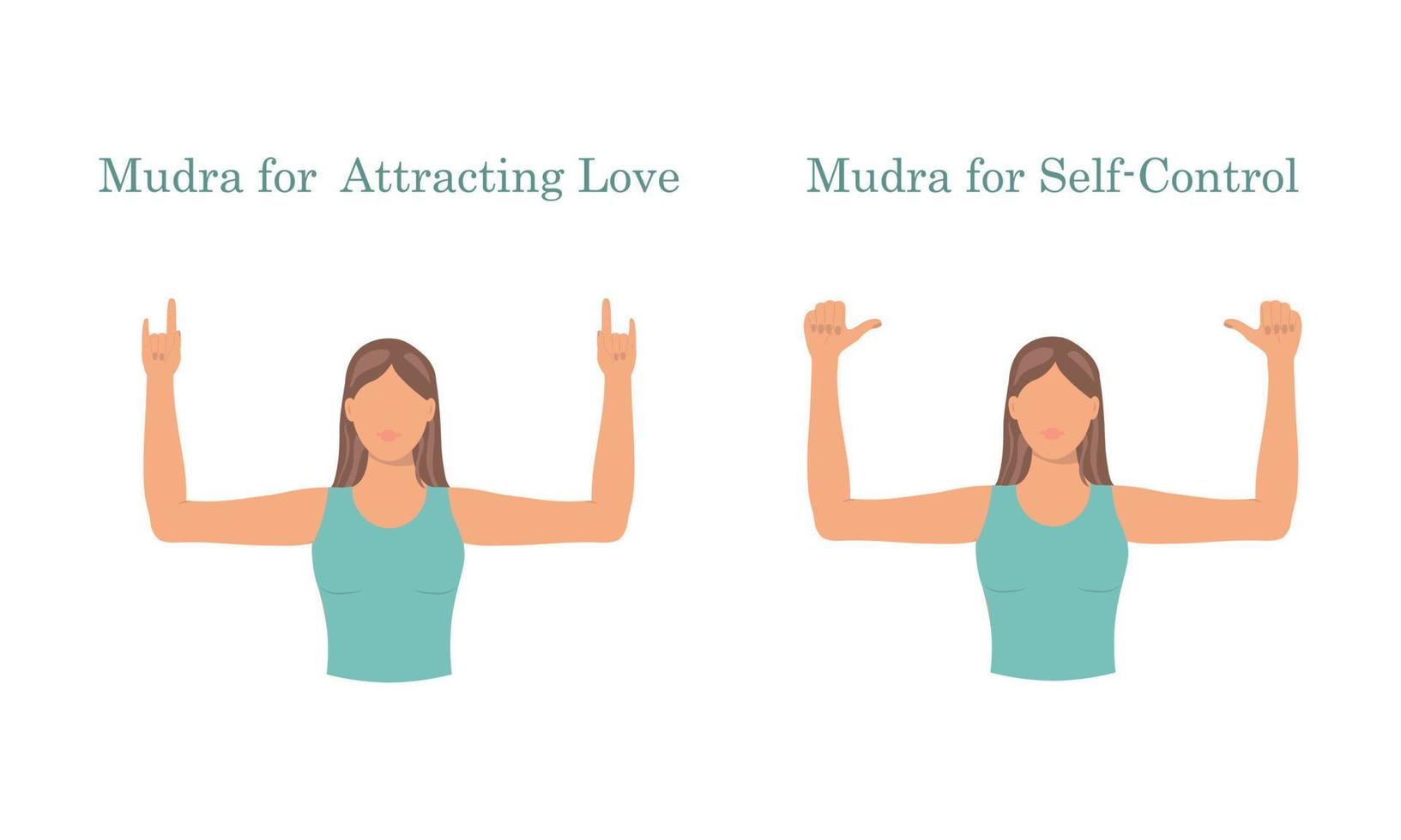 Young woman making mudra gesture vector