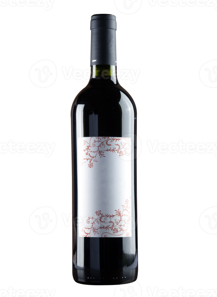 Red wine bottle on transparent background png