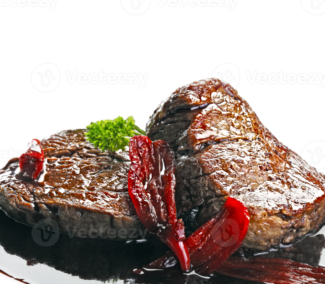 Filet mignon with red wine sauce png