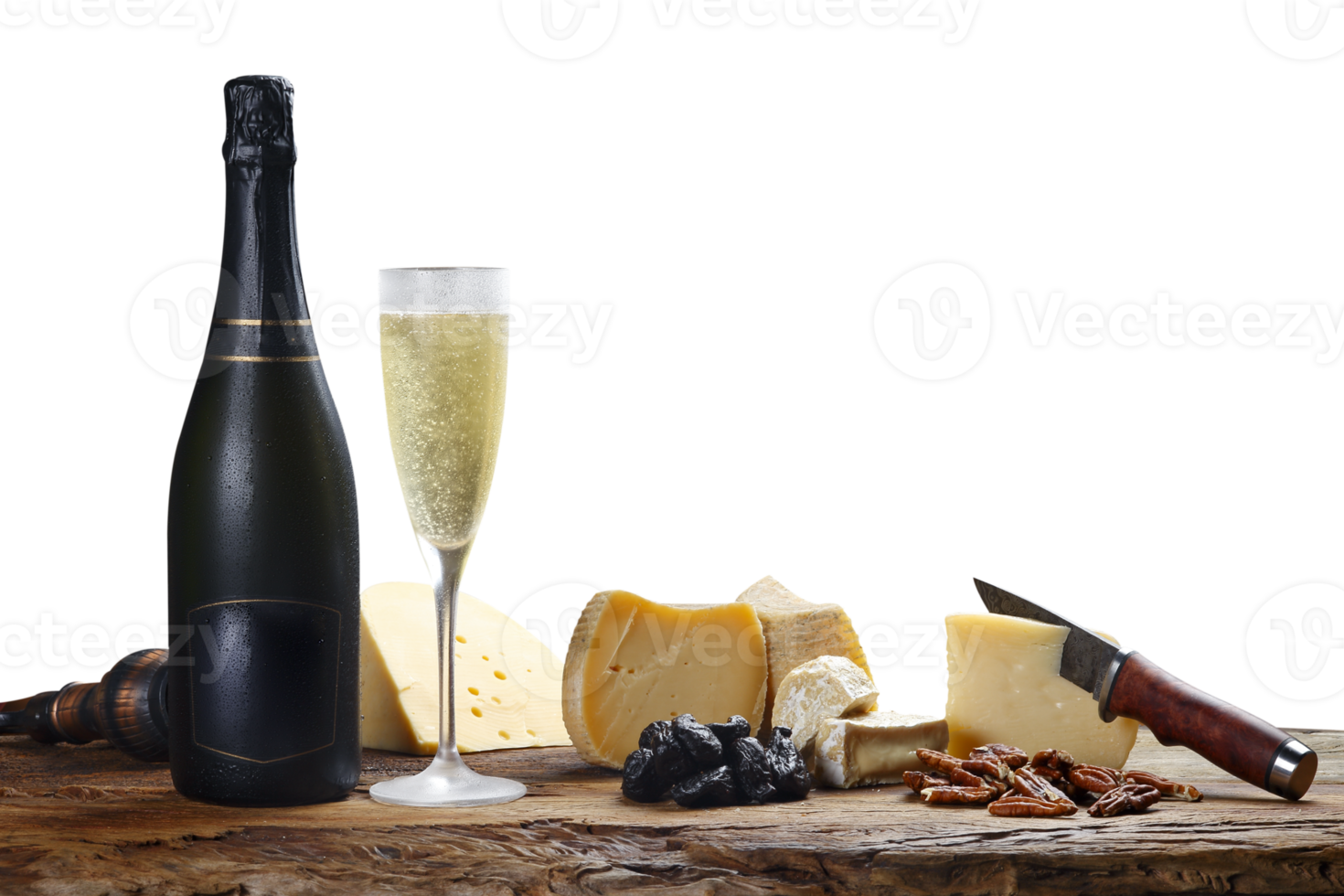 Champagner Flasche mit Käse png