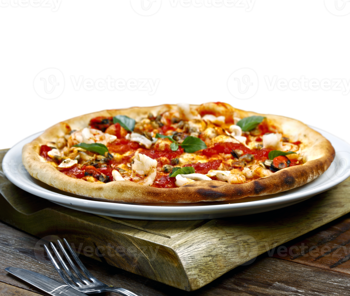 Seafood pizza with shrimp, squid, shellfish png