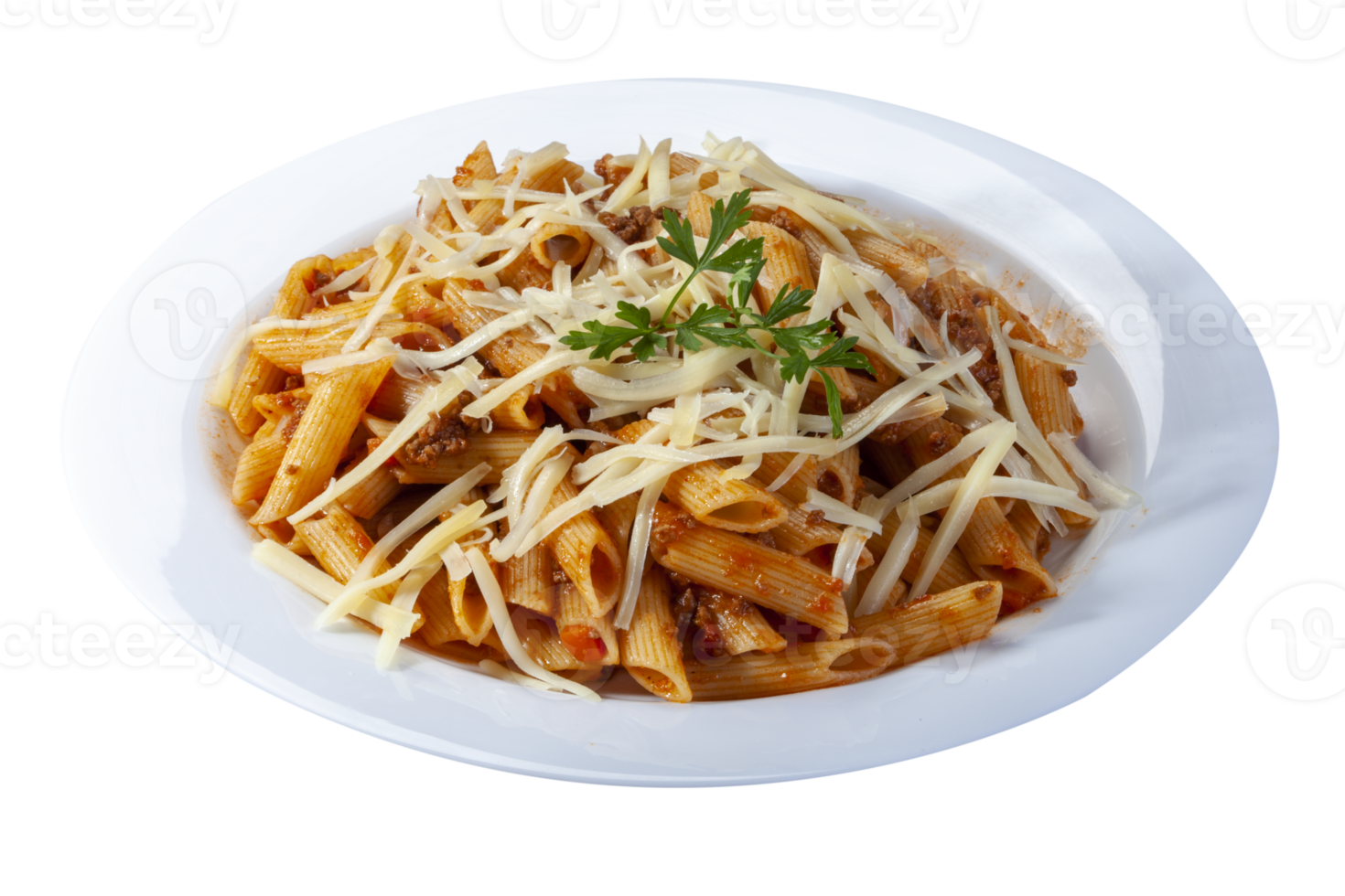 penne bolognese with parmesan cheese png