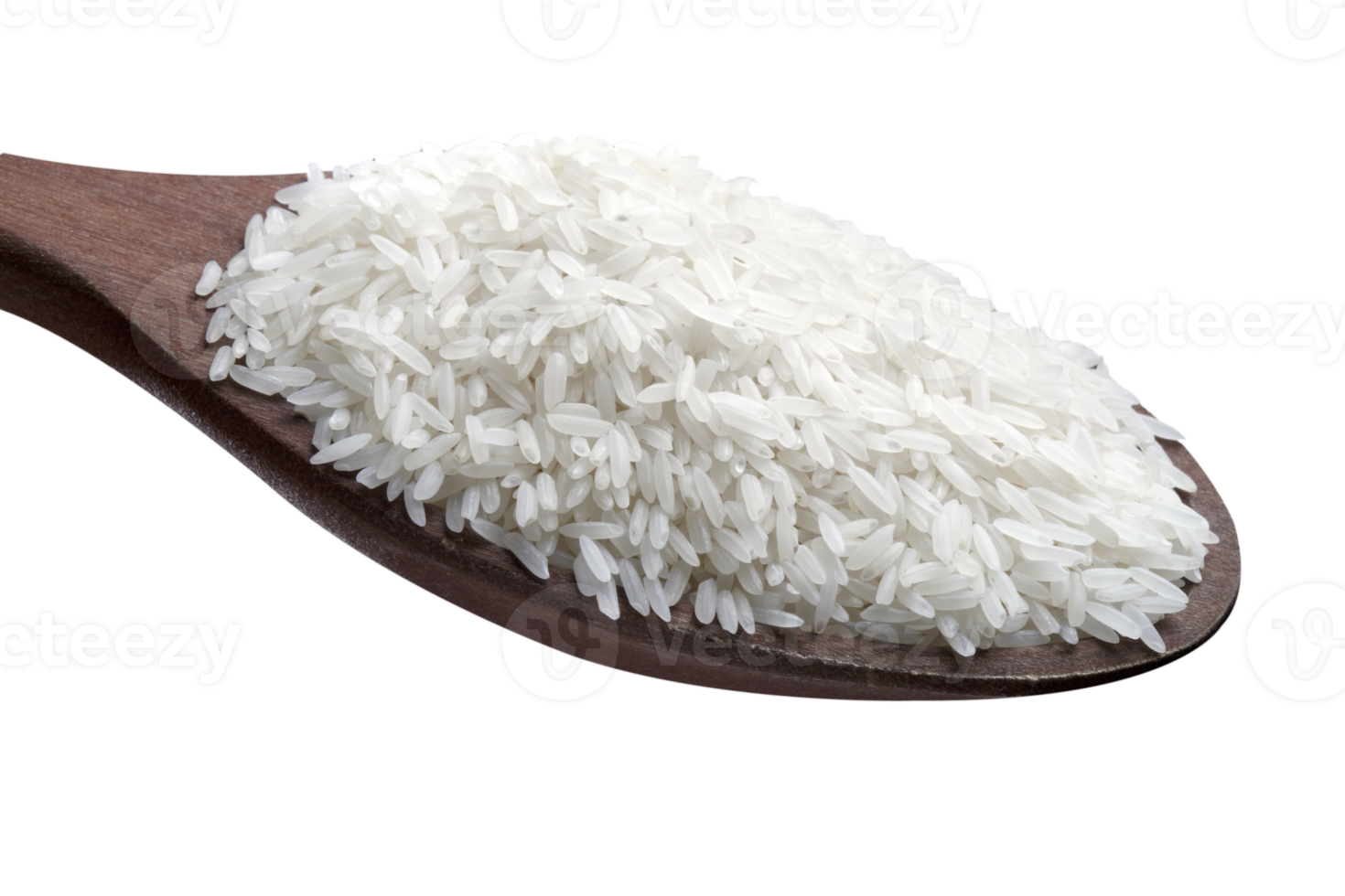 Wooden spoon with white rice 21217432 PNG