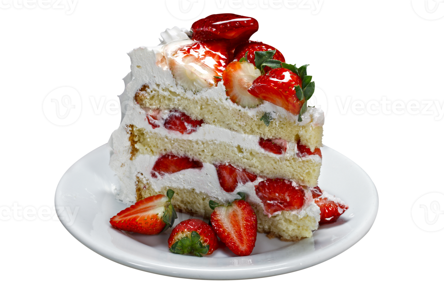 whipped cream cake with strawberry png