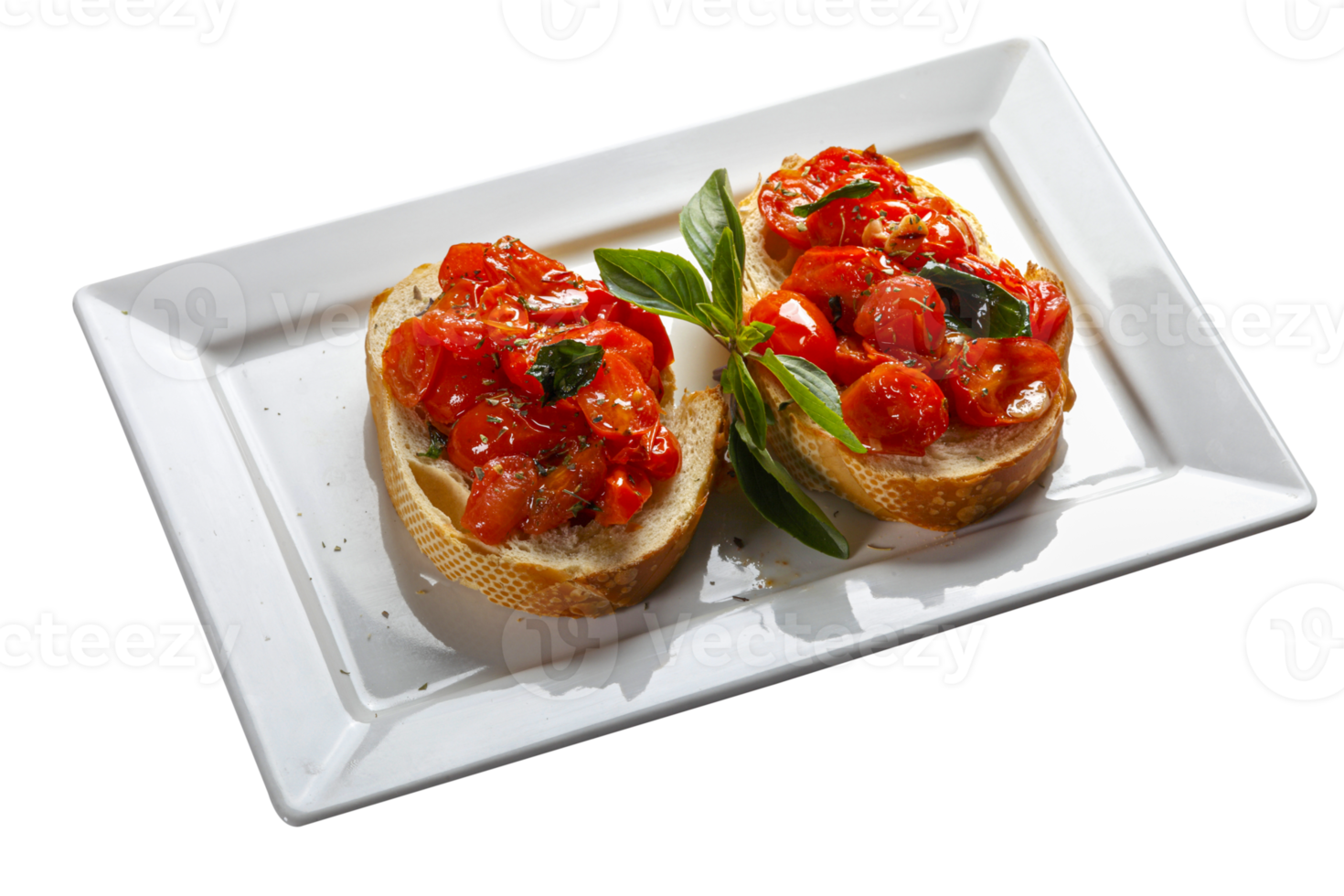 bruschetta with cherry tomatoes and basil png