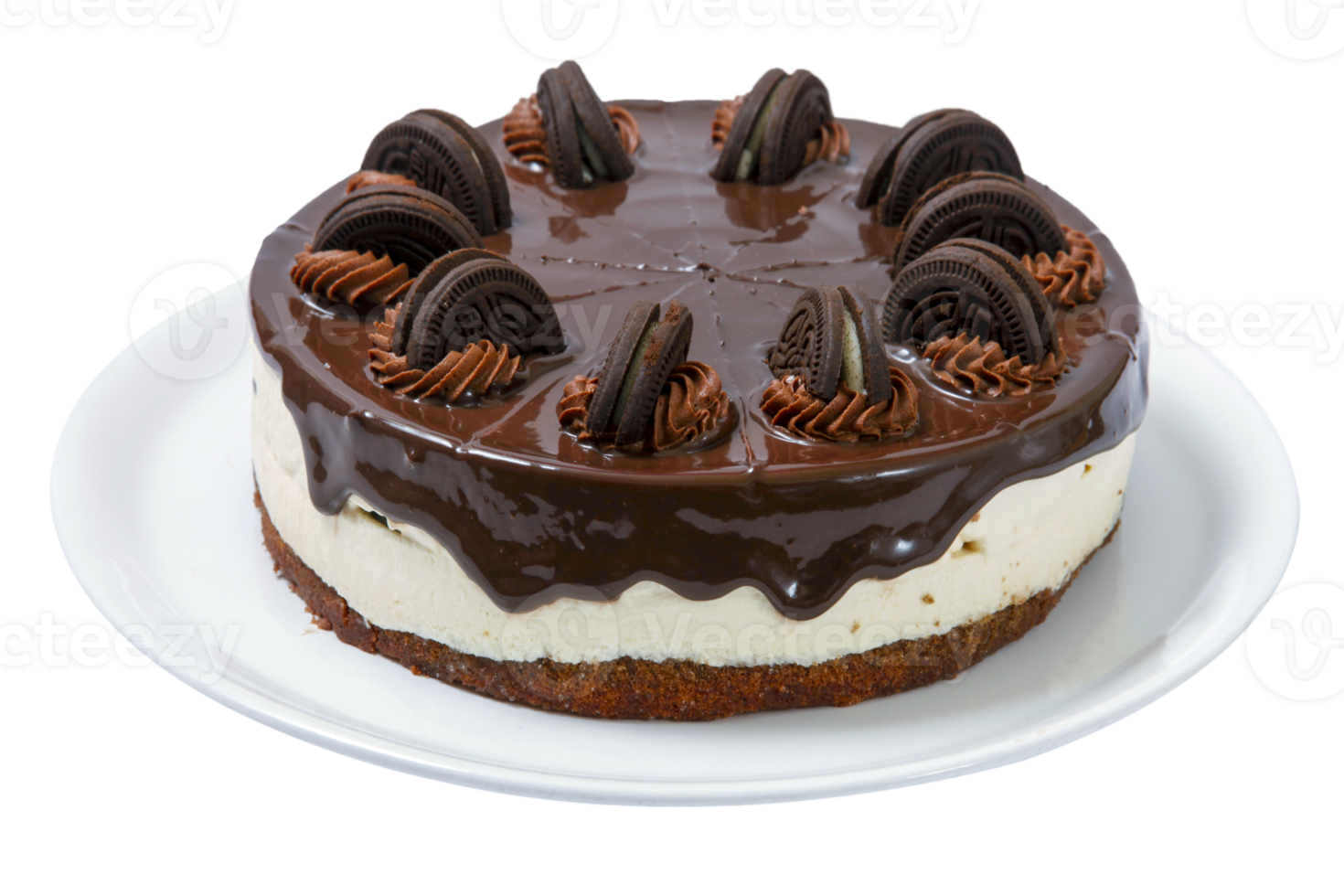Chocolate cake with biscuit stuffed decoration png