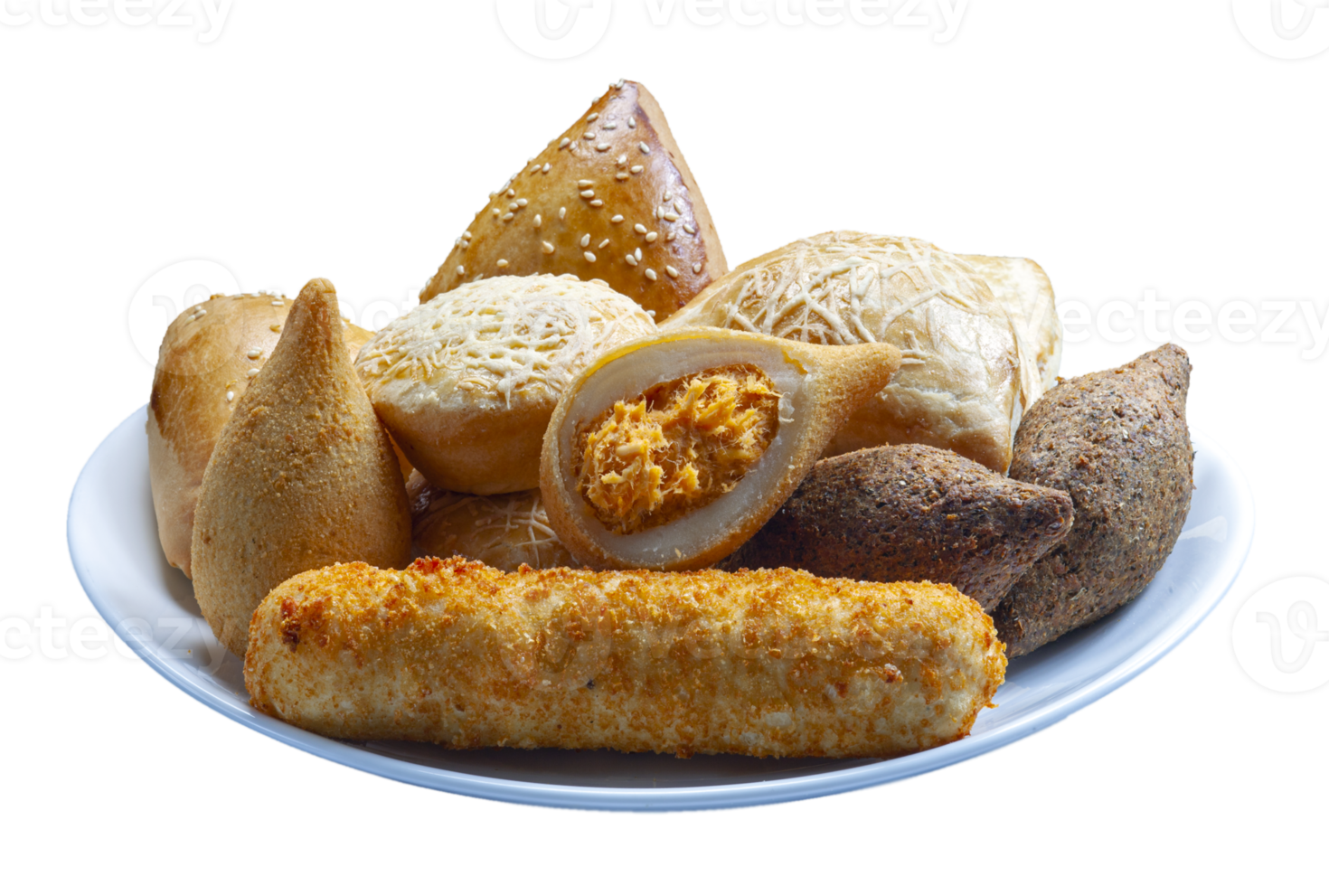 Brazilian snacks, esfirra, kebab, patty, coxinha, sausage wrapped png