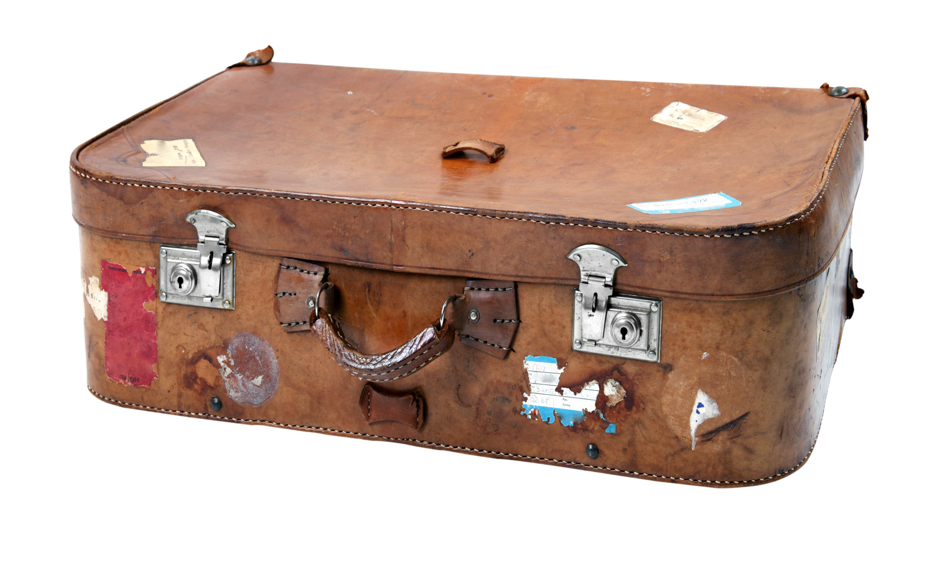 antique leather suitcase 21217601 PNG