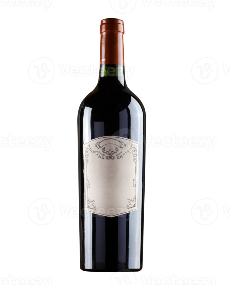 Red wine bottle on transparent background png