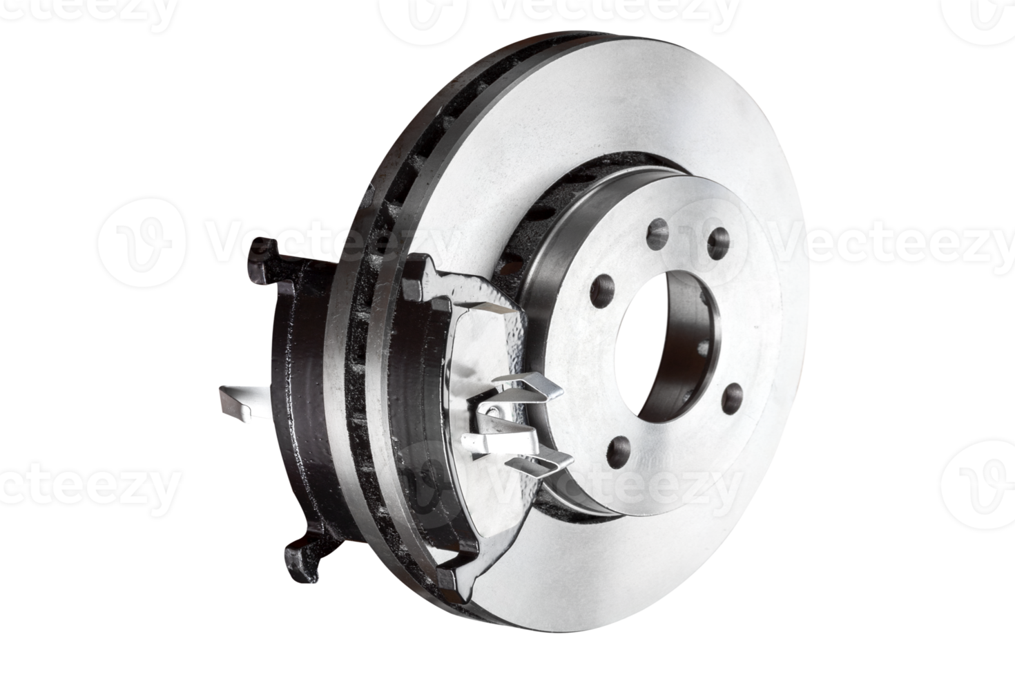 Brake disc with pads png