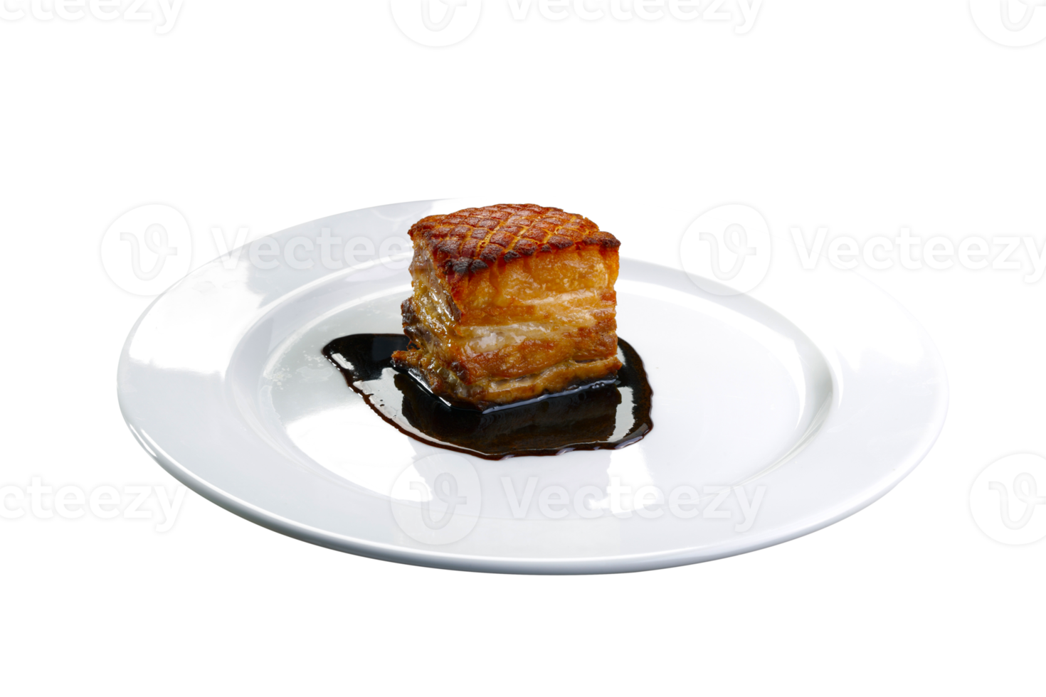 Roasted pork belly with gravy png