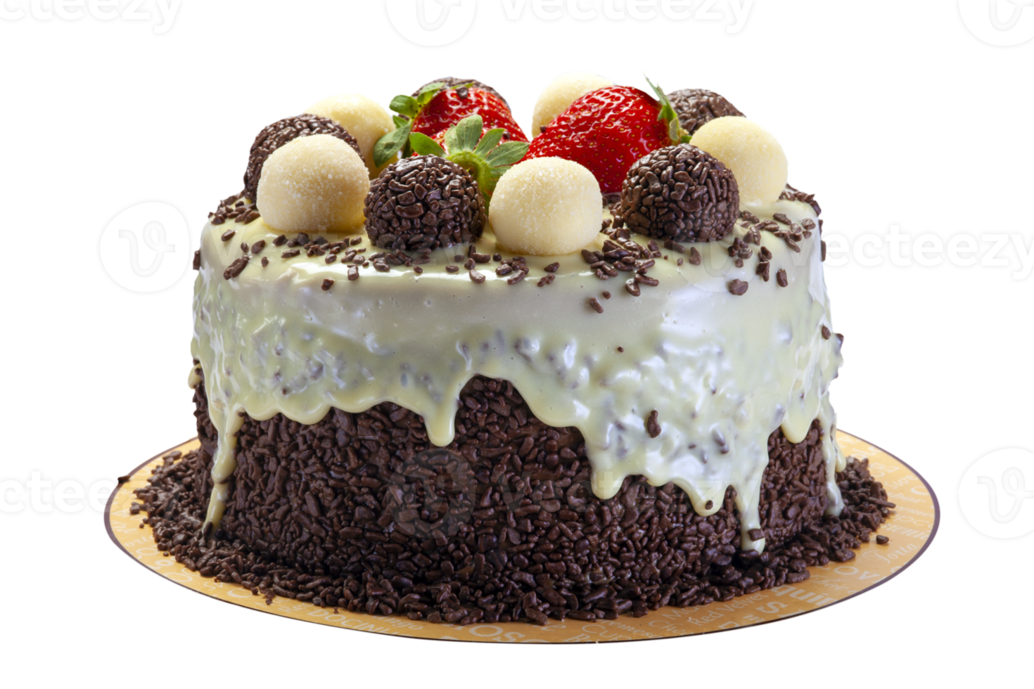 Chocolate cake with brigadeiro and strawberry png