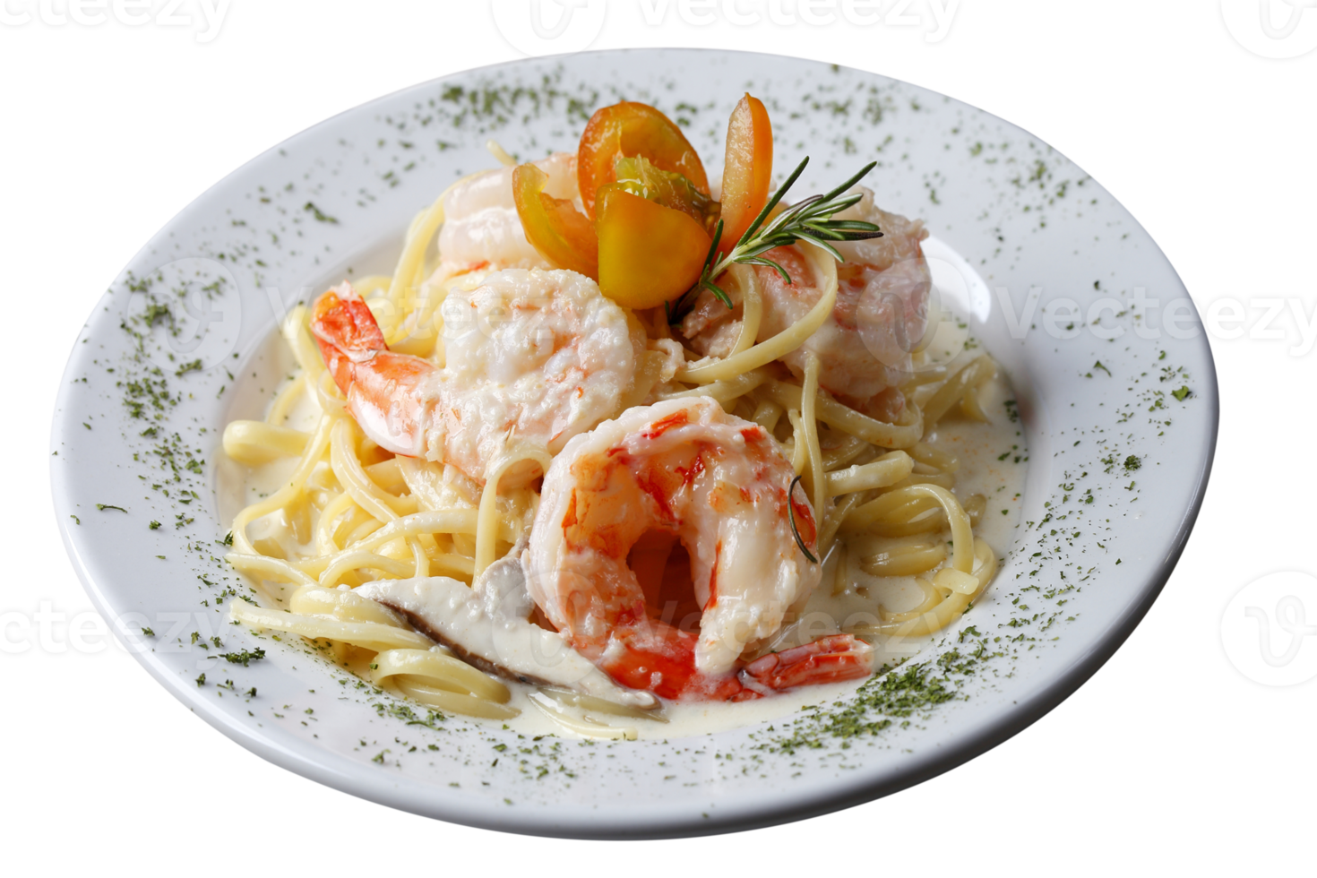 Large shrimp with pasta png