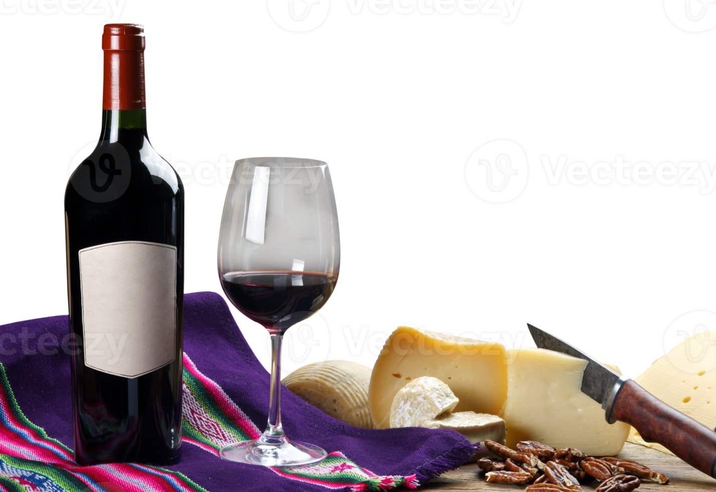 Wein rot Flasche mit Käse png