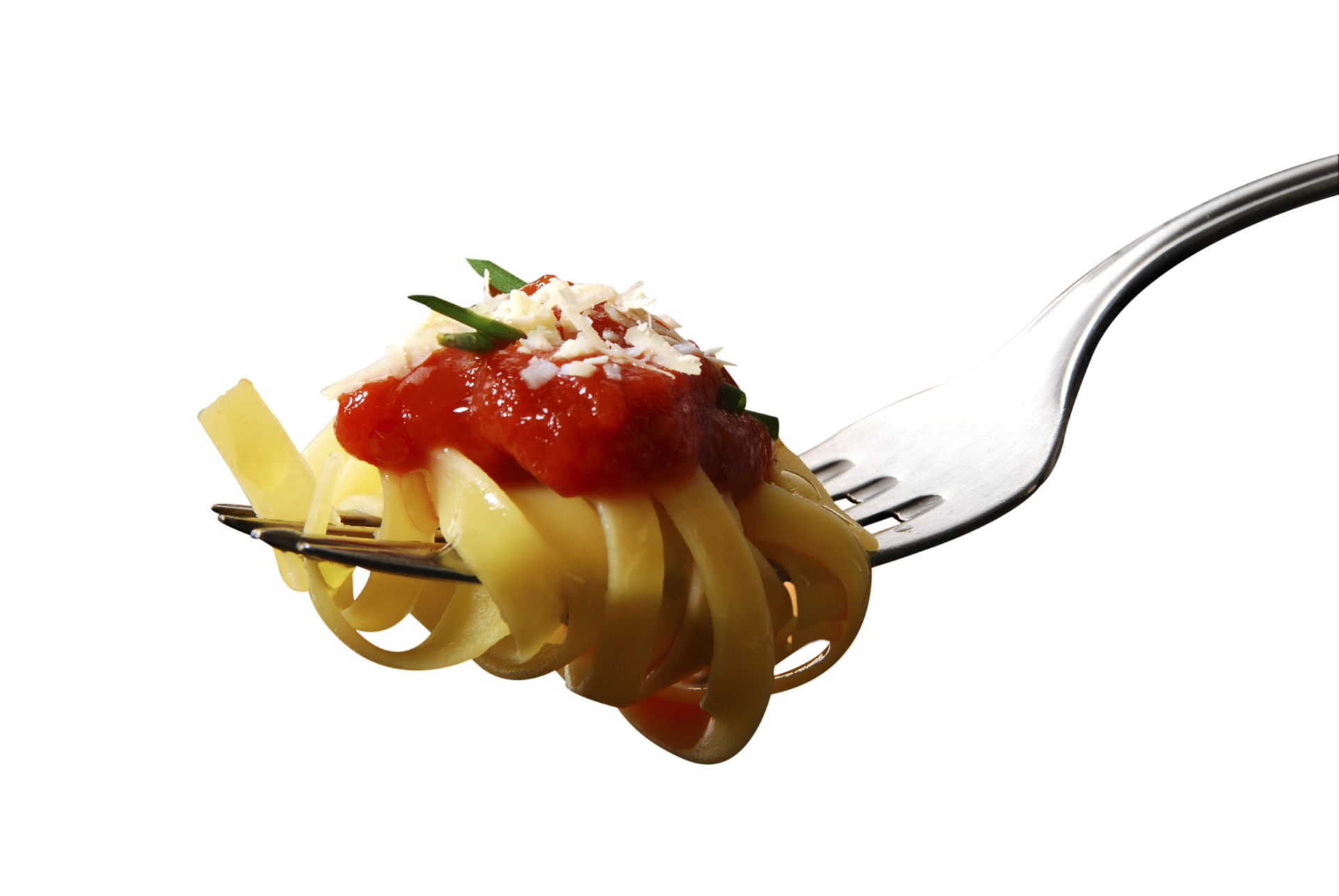 Pasta with tomato sauce on fork 21217735 PNG