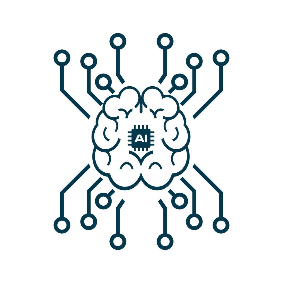 AI chip set for installing, and AI setting up mode icon, and AI vector and illustration shape, symbol of AI design