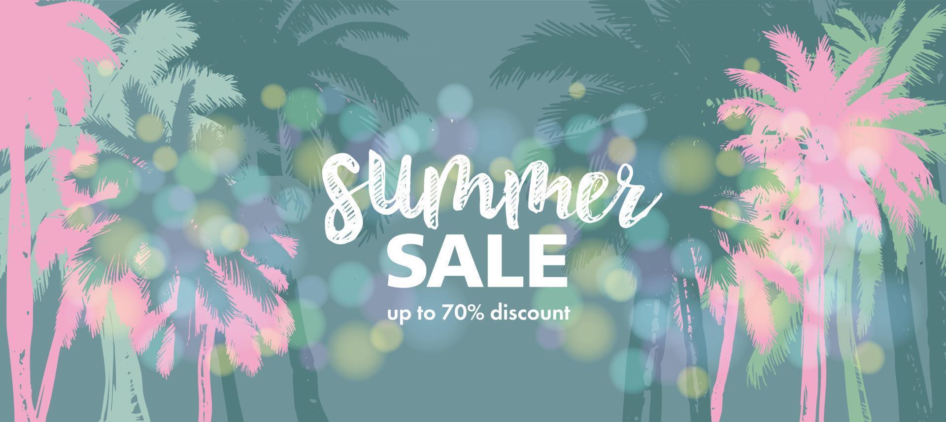 Summer Sale, Palm hand drawn illustrations, vector. vector