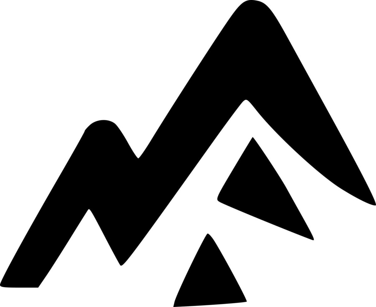 black and white of mountain icon vector
