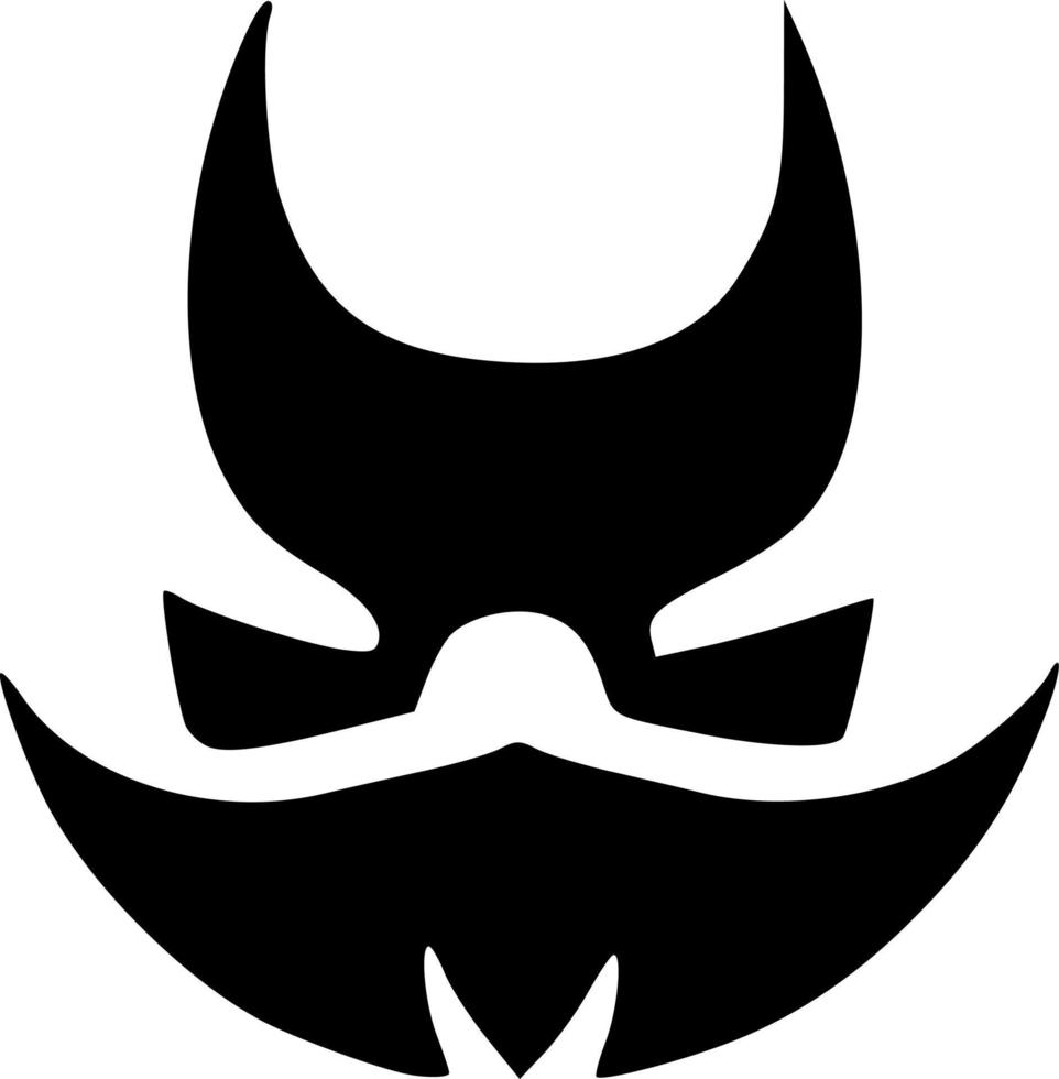 black and white of evil monster icon vector