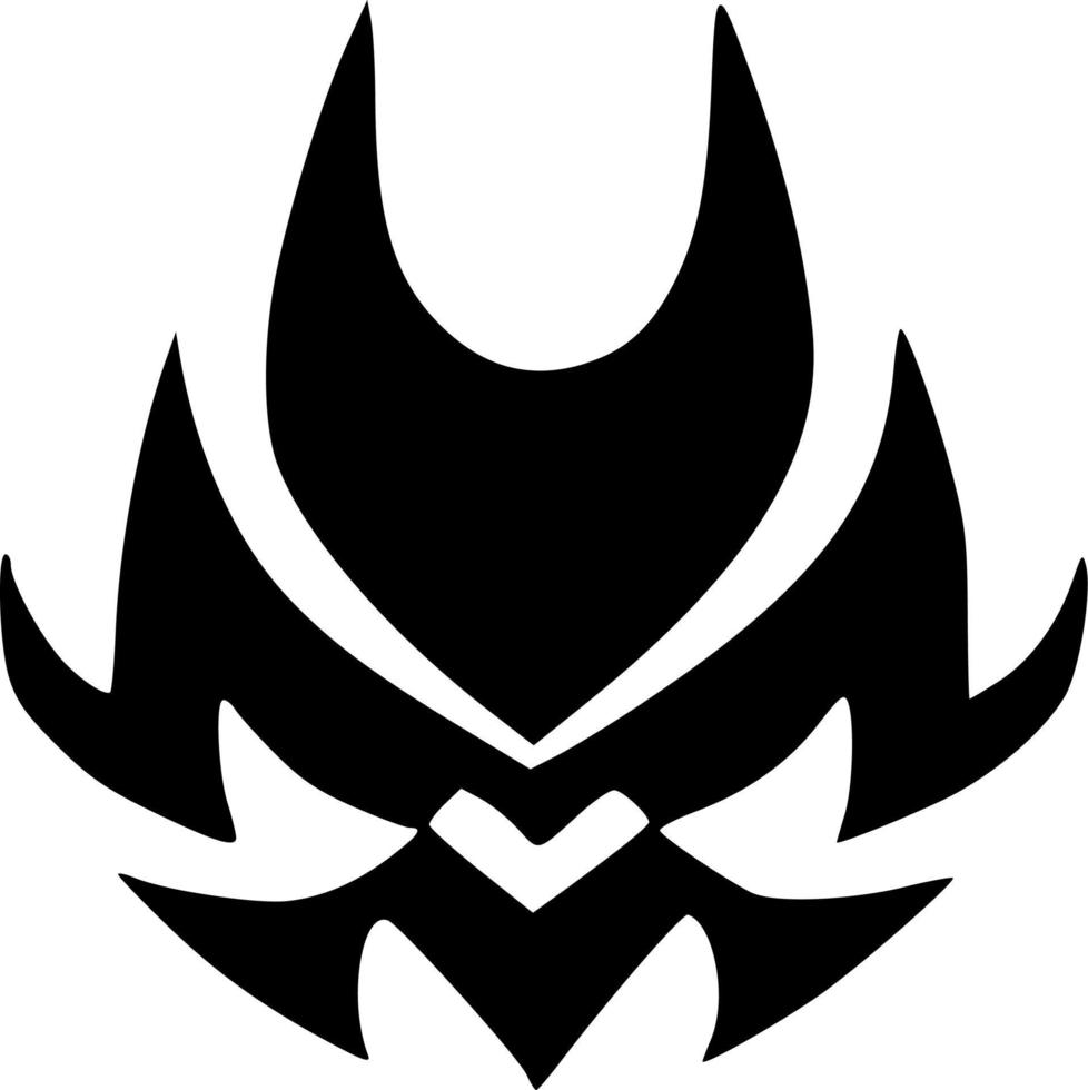 black and white of evil monster icon vector