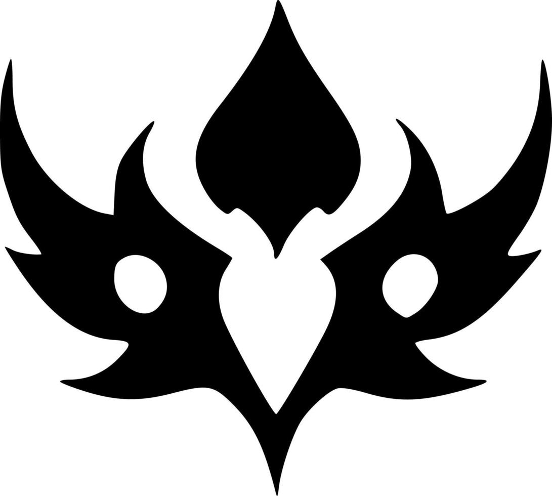 black and white of evil monster icon vector