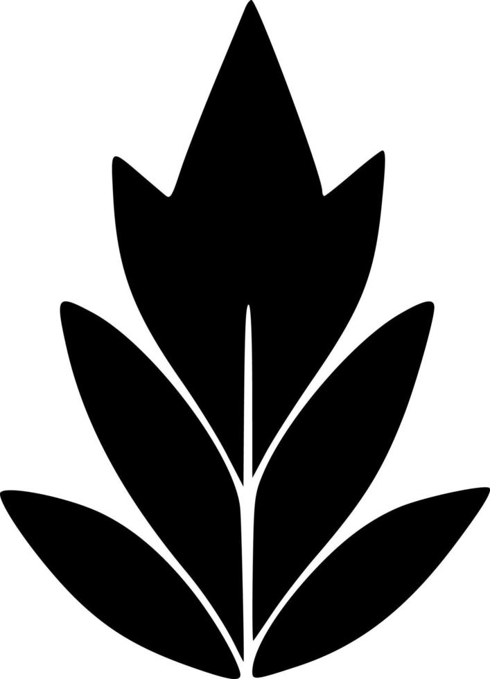 black and white of leaf icon vector