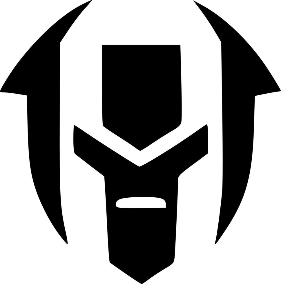 black and white of evil monster icon vector