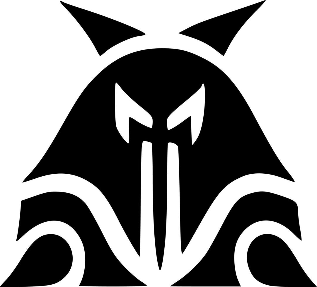 black and white of evil monster icon vector