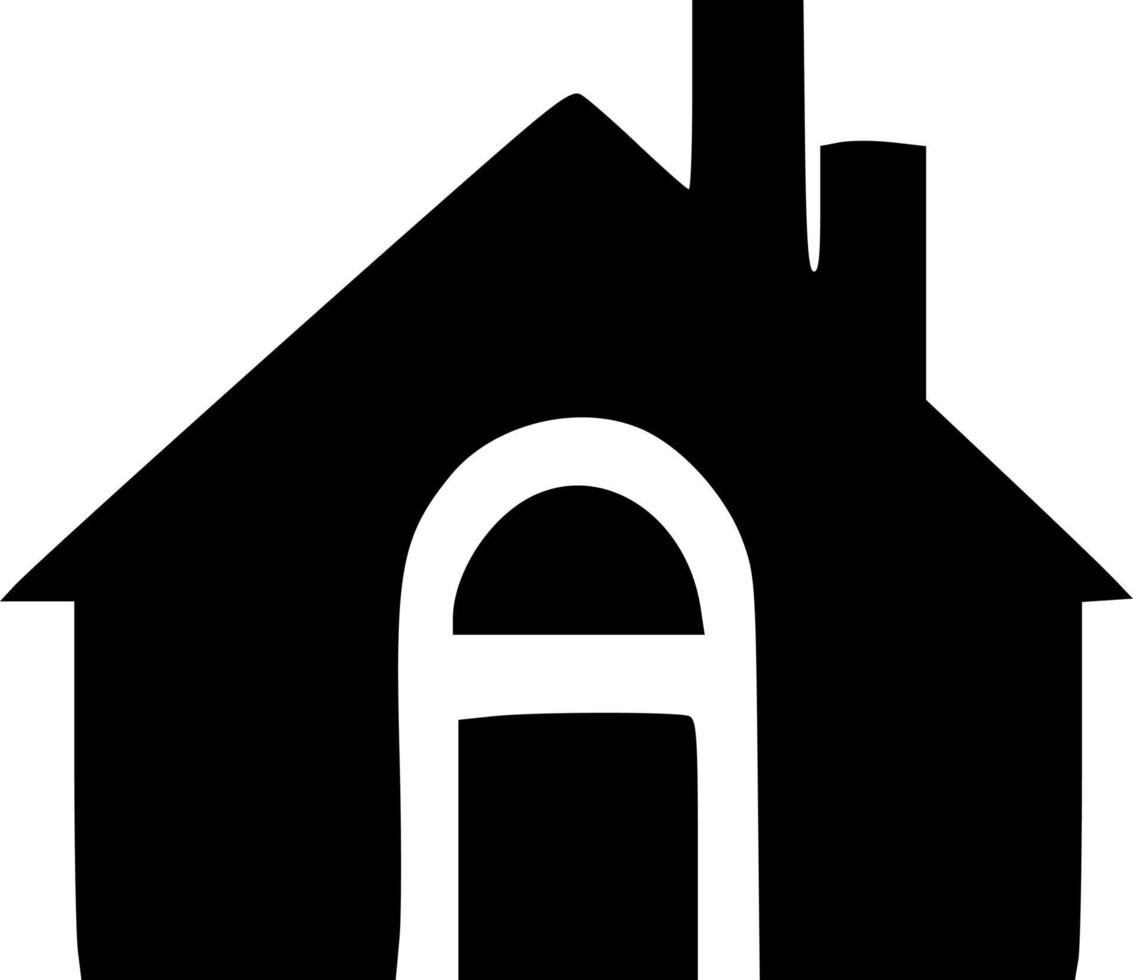black and white of home icon vector