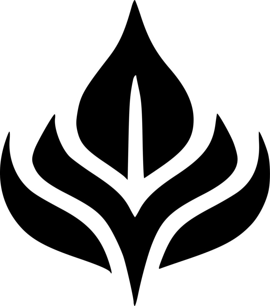 black and white of leaf icon vector