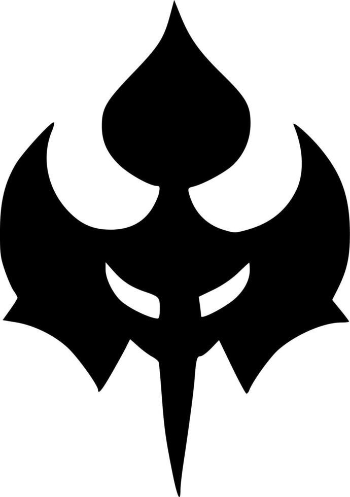 black and white of evil monster icon vector